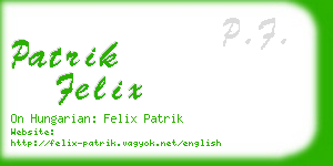 patrik felix business card